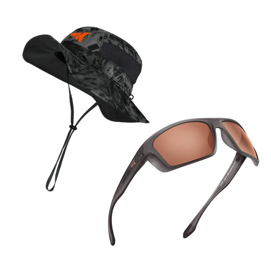 KastKing Huzzah Polarized Sport Sunglasses and Sol Armis UPF 50 Boonie Hat Combo