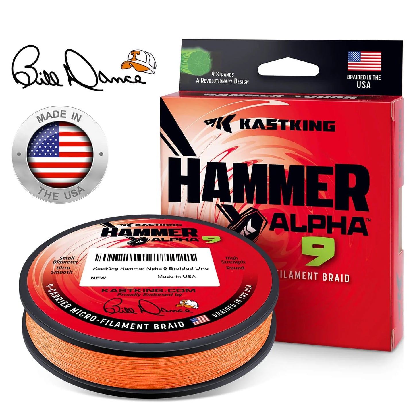 KastKing Hammer Alpha 9 UHMWPE 300Yds Braided Fishing Line