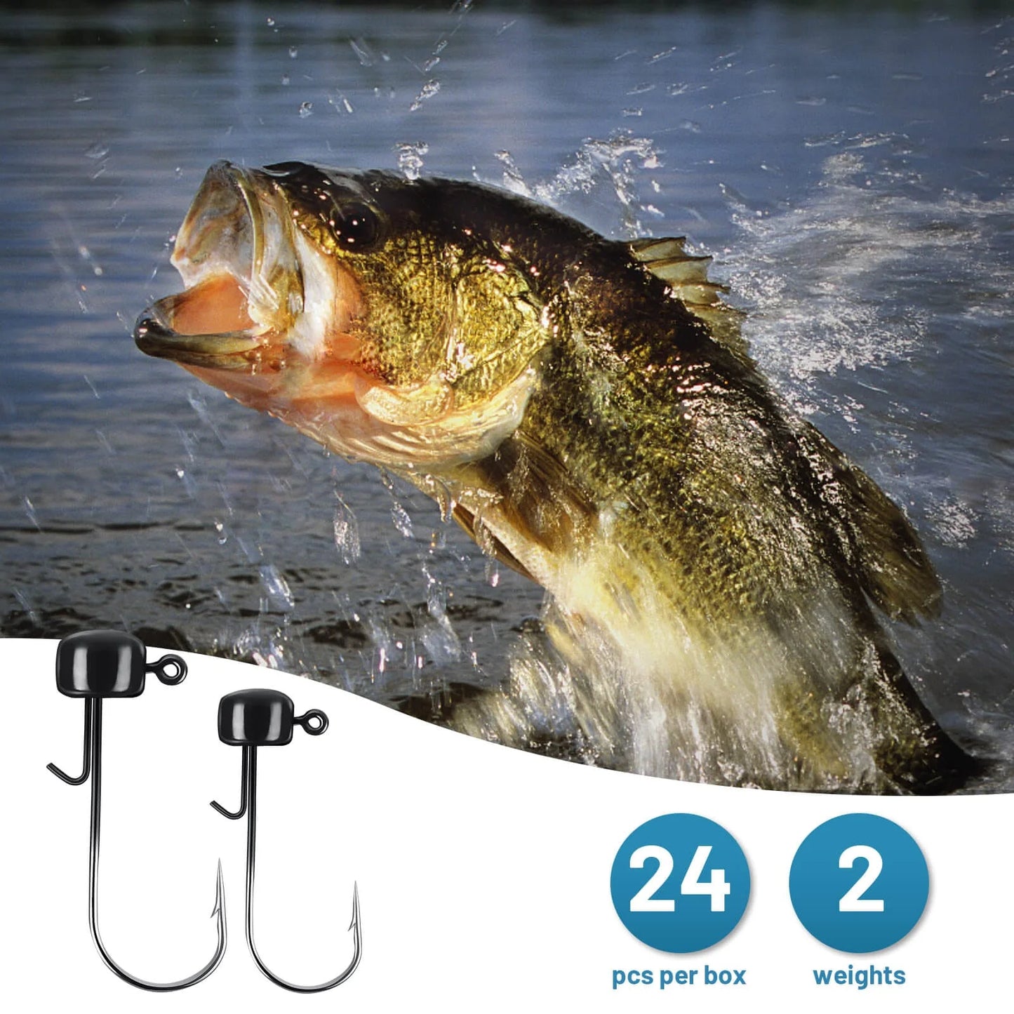 MadBite 24 Pcs Ned Rig Jig Hook Kits