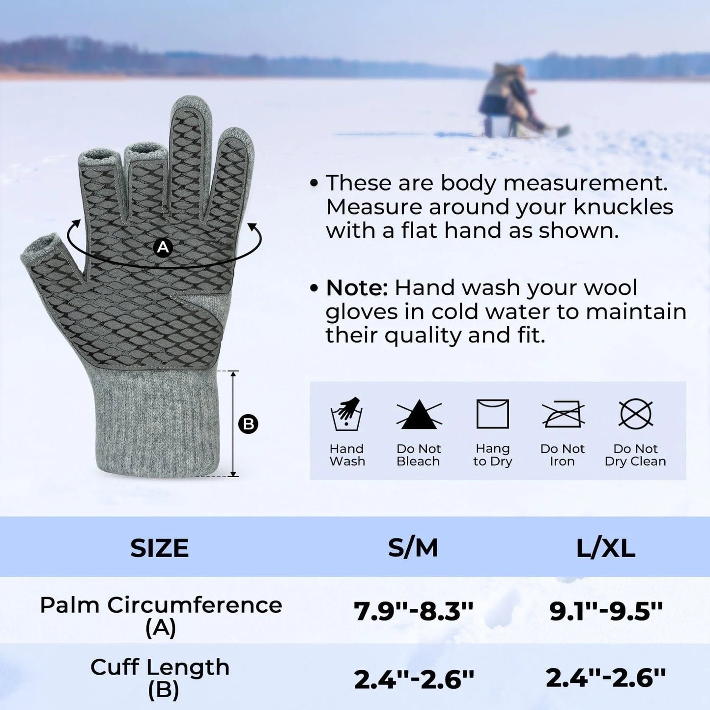 KastKing Bully Wooly Fingerless Wool Fishing Gloves