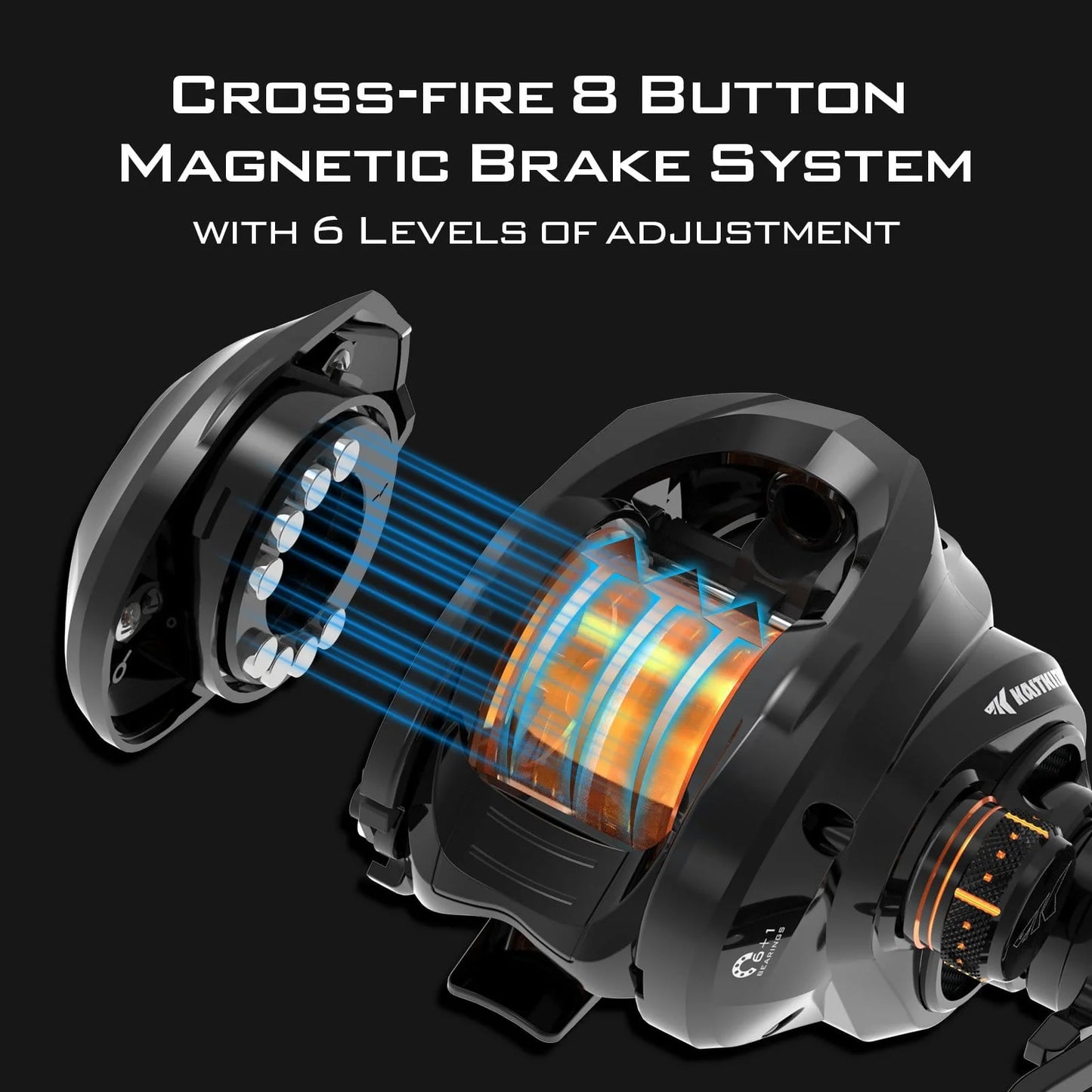 KastKing Zephyr Bait Finesse System Drag Clicker Baitcasting Reel