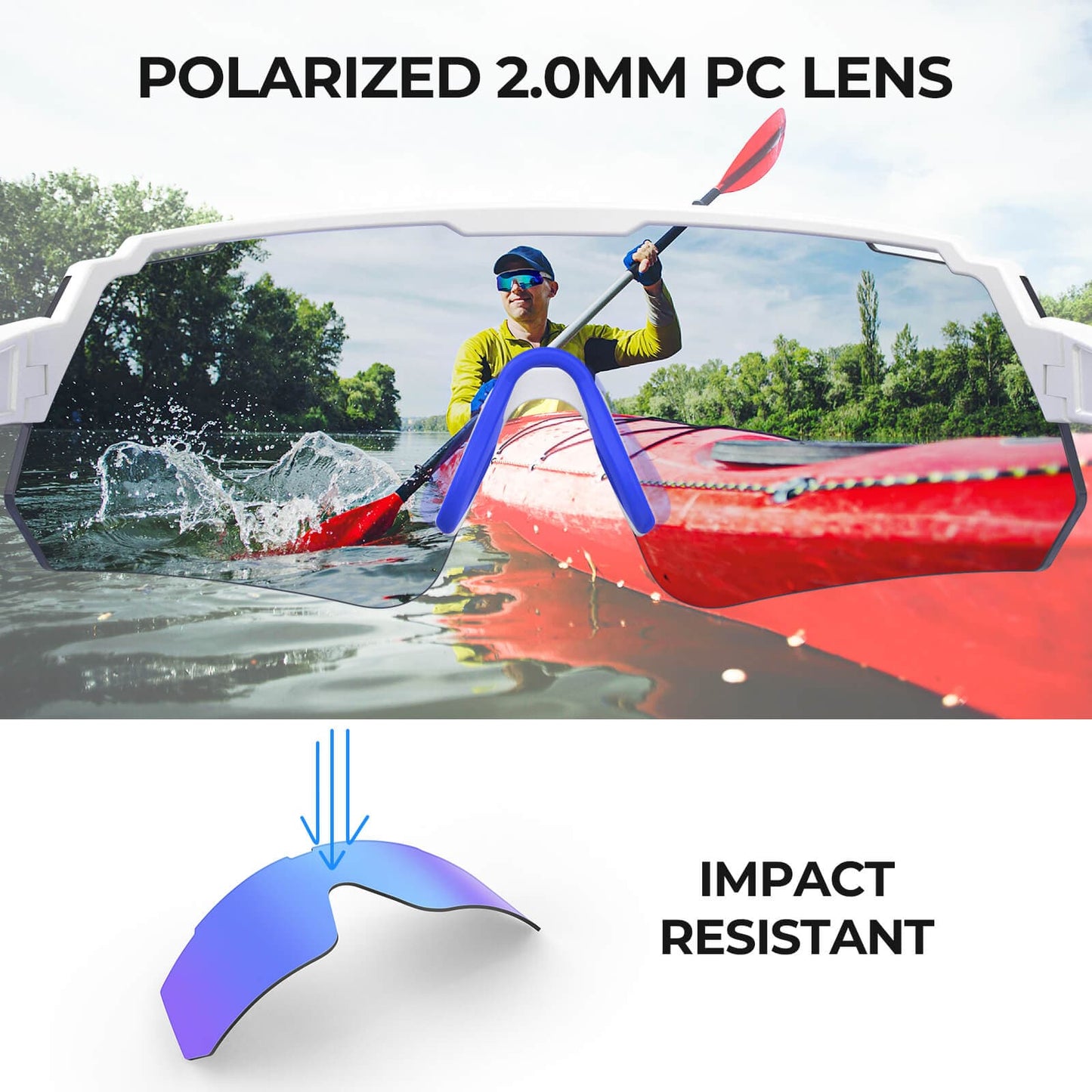 KastKing Skinner Polarized Large UV Protection Sport Sunglasses