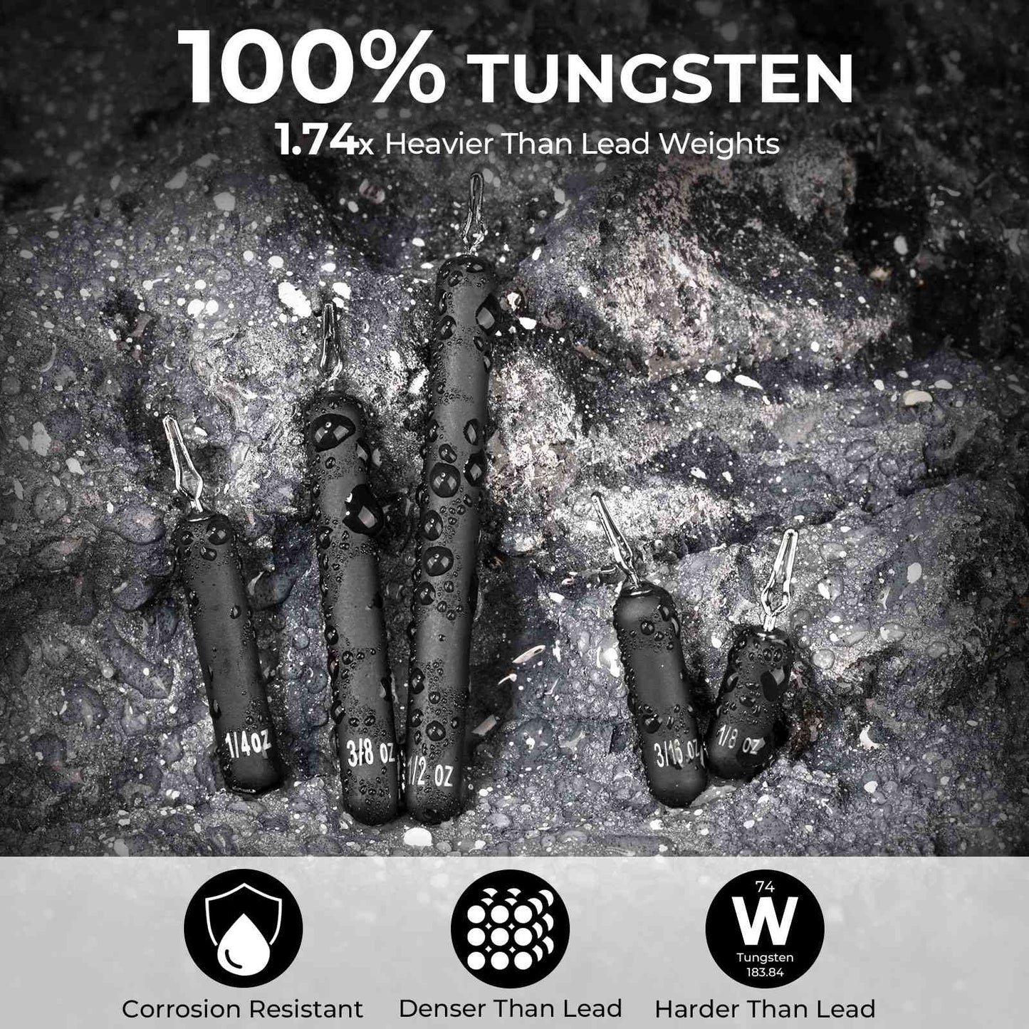 MadBite Tungsten Drop Shot Cylinder Weights