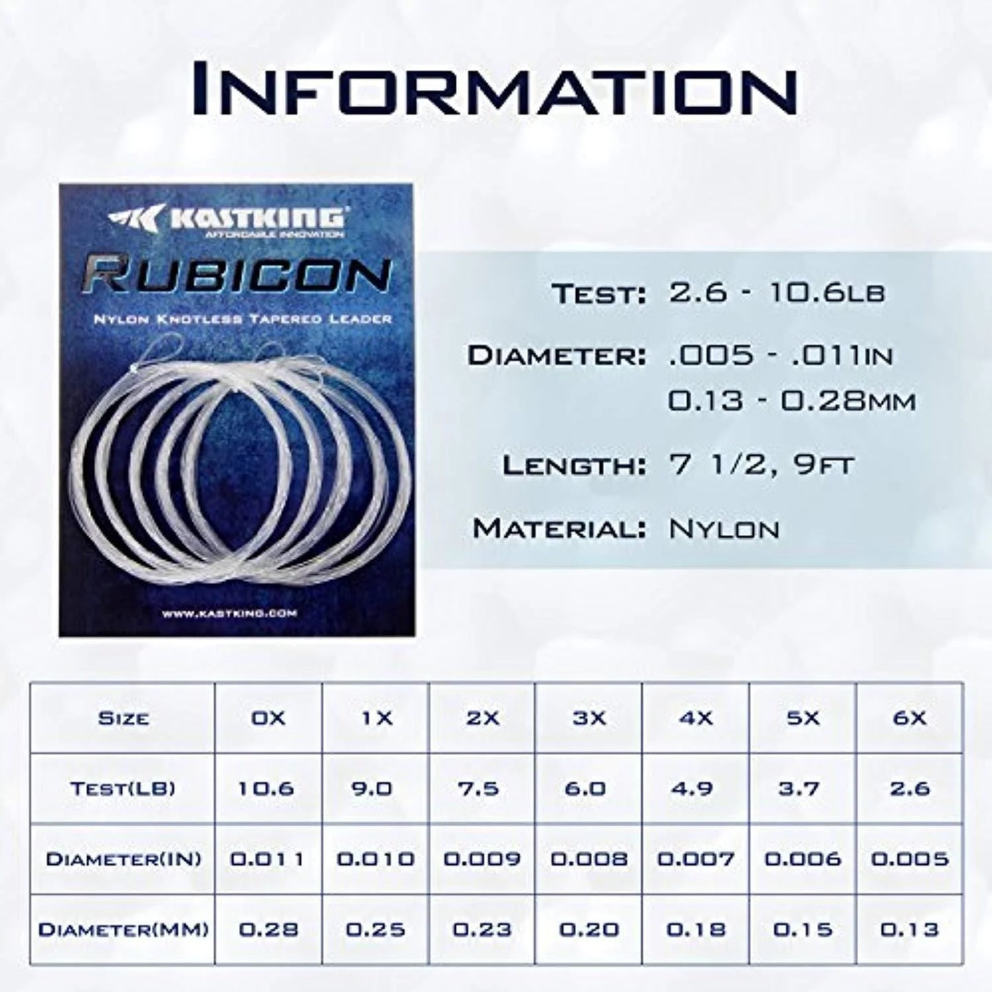 KastKing Rubicon Tapered Leaders Fly Fishing Line