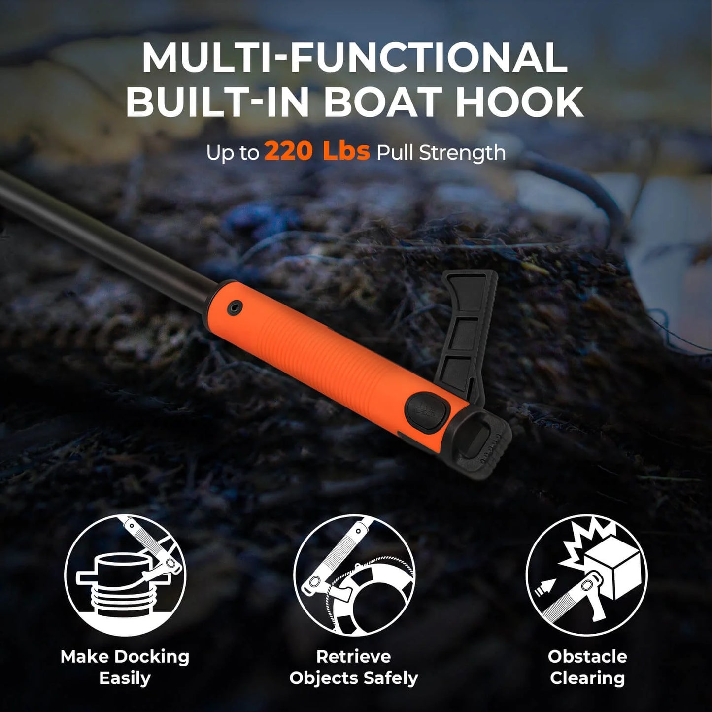 KastKing Brutus Foldable Extendable Fishing Net With Boat Hook