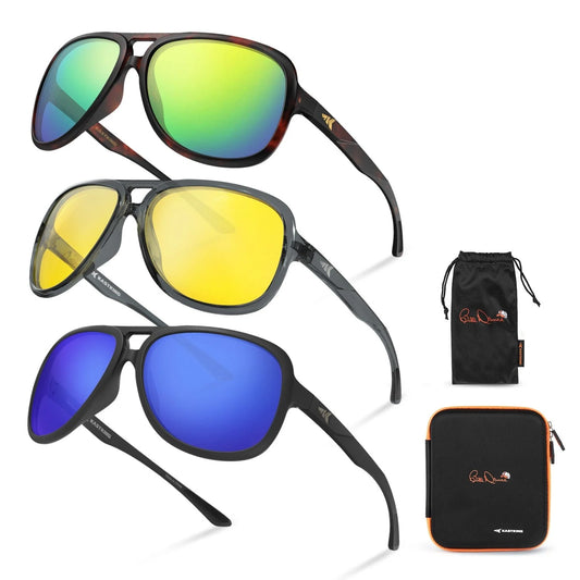 KastKing Bill Dance Mulberry Creek 3 Shades of Fishing Sunglasses Kit