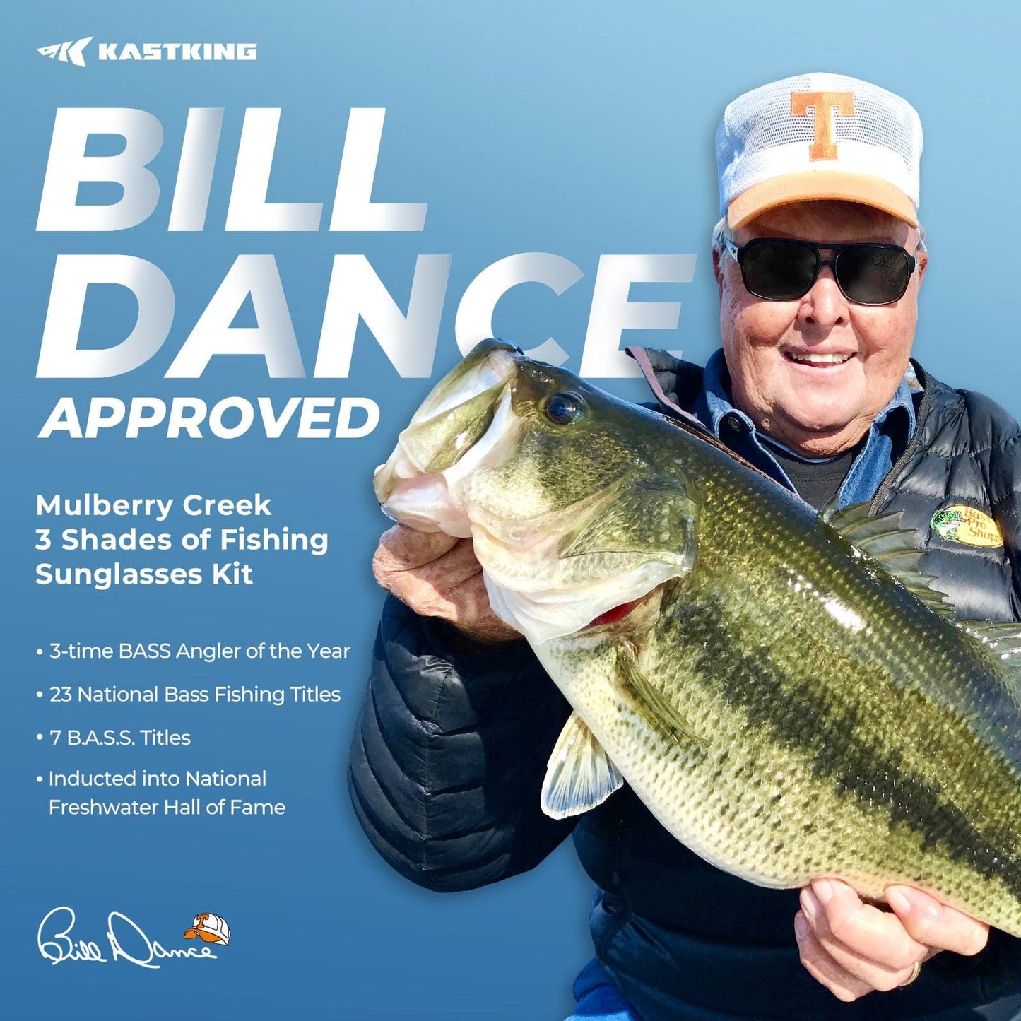 KastKing Bill Dance Mulberry Creek 3 Shades of Fishing Sunglasses Kit