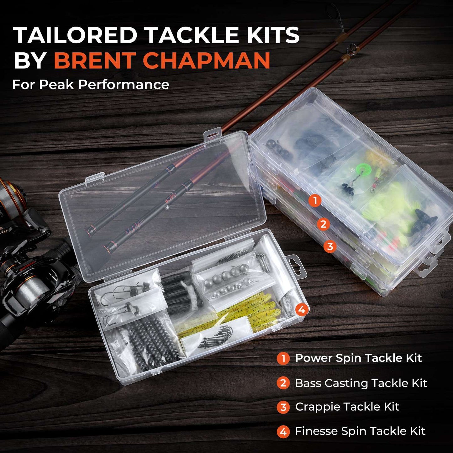 KastKing Brent Chapman Spinning Fishing Rod and Reel Combo with Tackle Kit