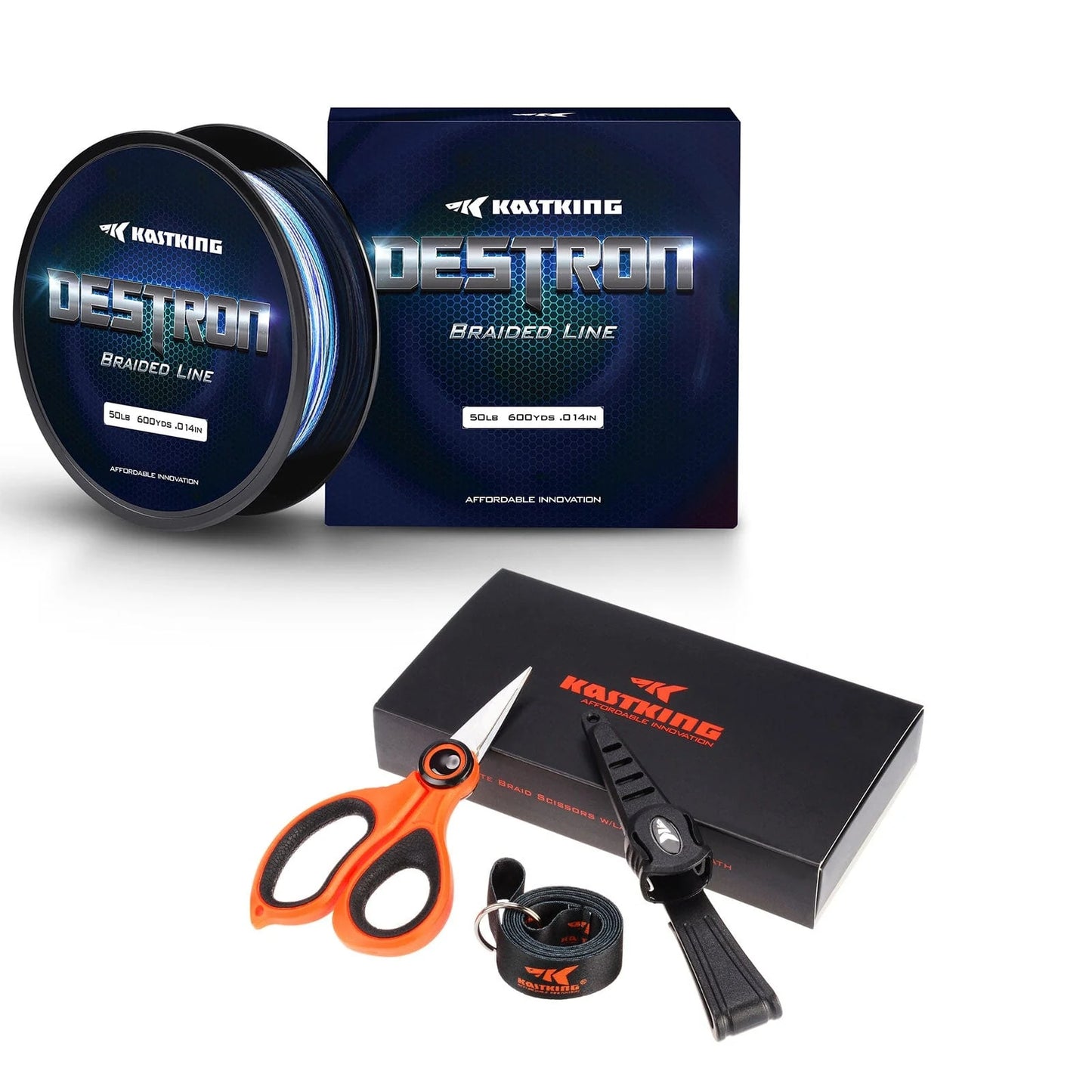 KastKing Destron Braided Fishing Line 150 yards and Fishing Line Scissors Combo