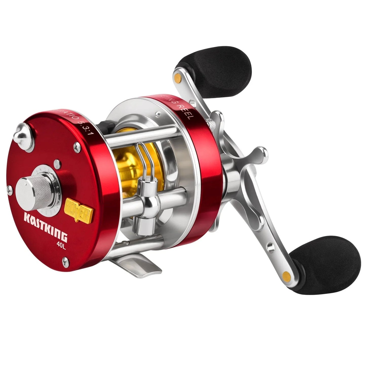 KastKing Rover Round Baitcasting Reel and SuperPower ColorShield Braided Fishing line (Random Color) Combo