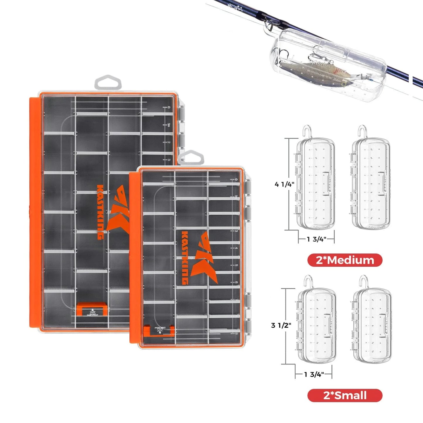 KastKing HyperSeal Waterproof Tackle Box and Bait Kapsule Fishing Lure Cover Combo