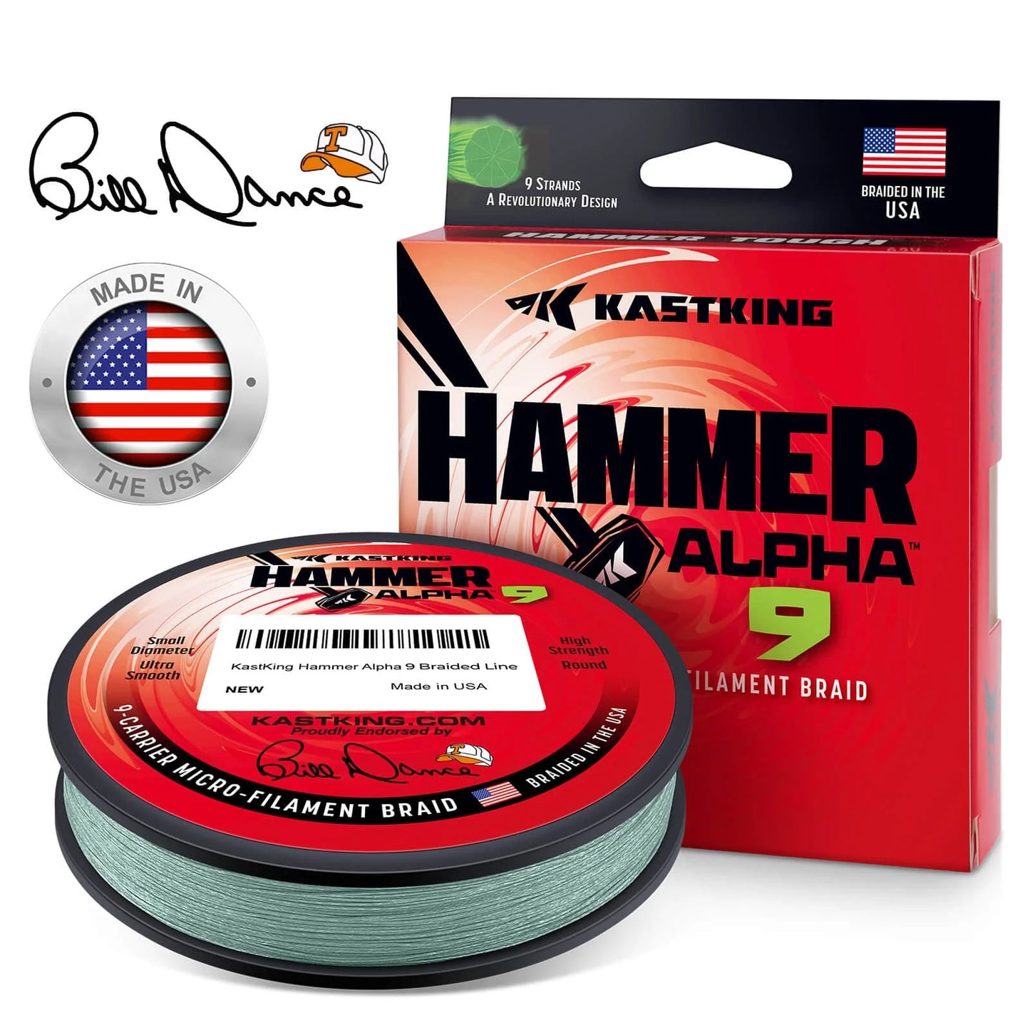 KastKing Hammer Alpha 9 UHMWPE 300Yds Braided Fishing Line