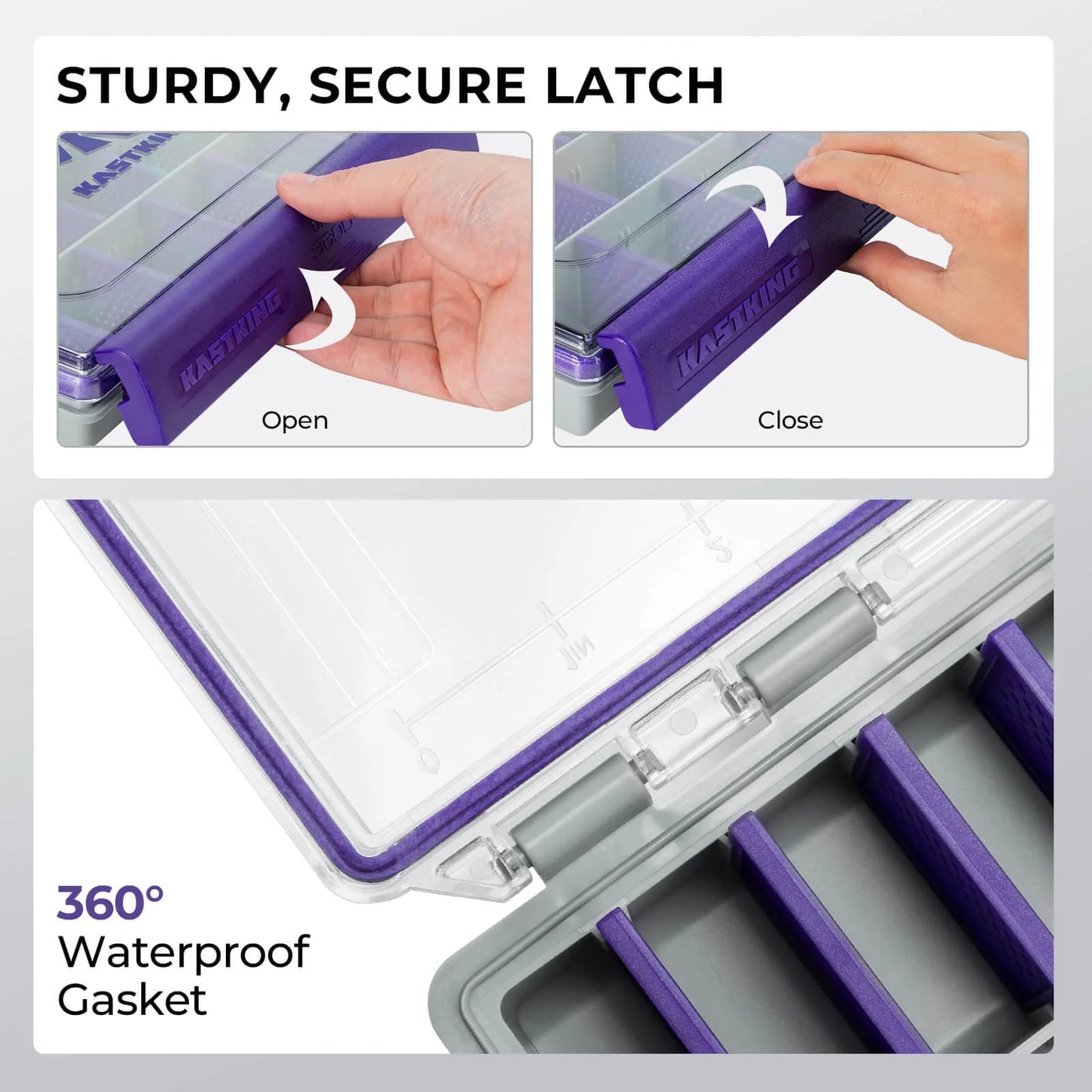 KastKing HyperSeal Waterproof Tackle Box - Purple