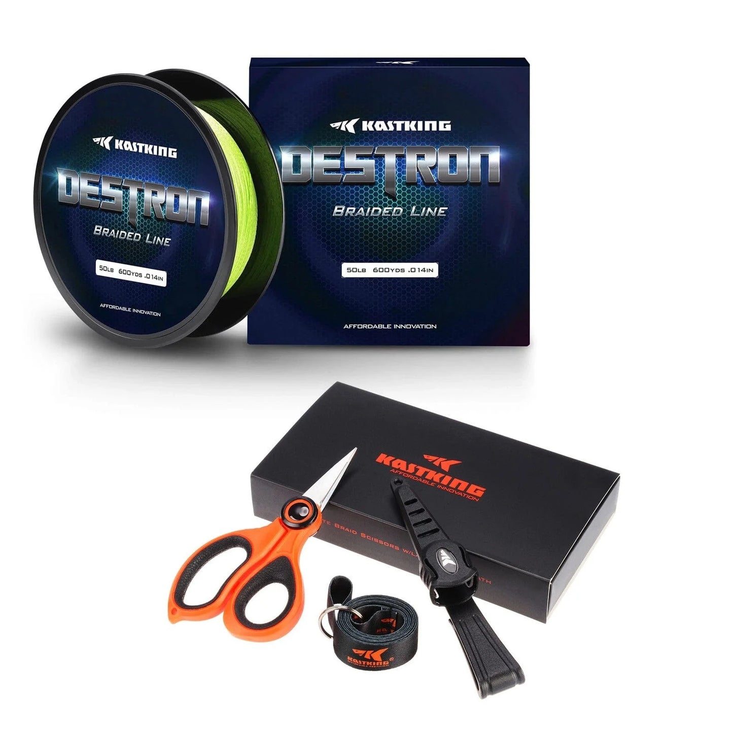 KastKing Destron Braided Fishing Line 150 yards and Fishing Line Scissors Combo