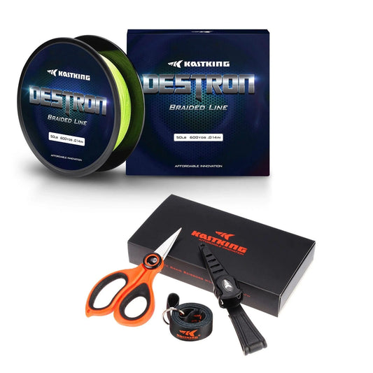 KastKing Destron Braided Fishing Line 150 yards and Fishing Line Scissors Combo