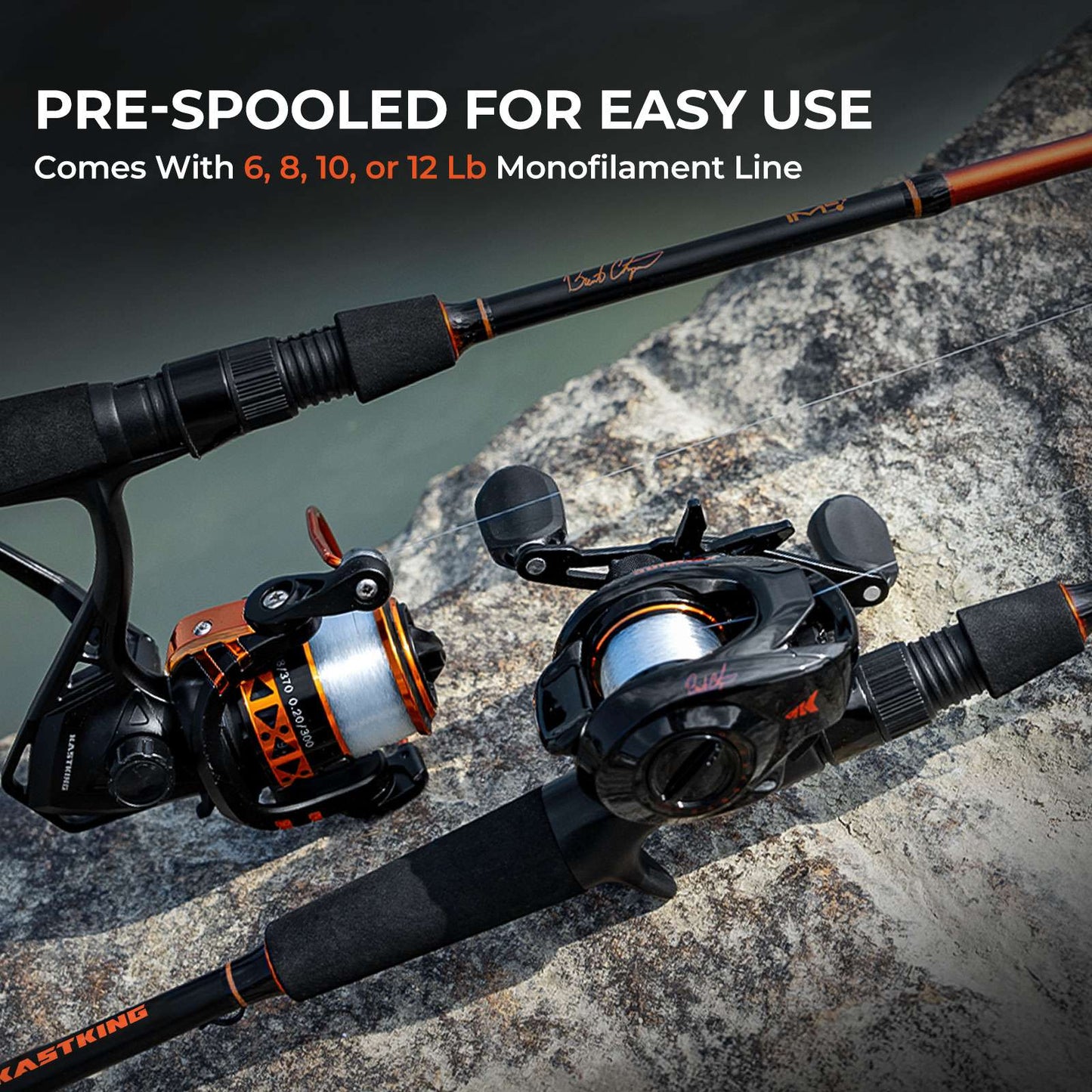 KastKing Brent Chapman Spinning Fishing Rod and Reel Combo with Tackle Kit