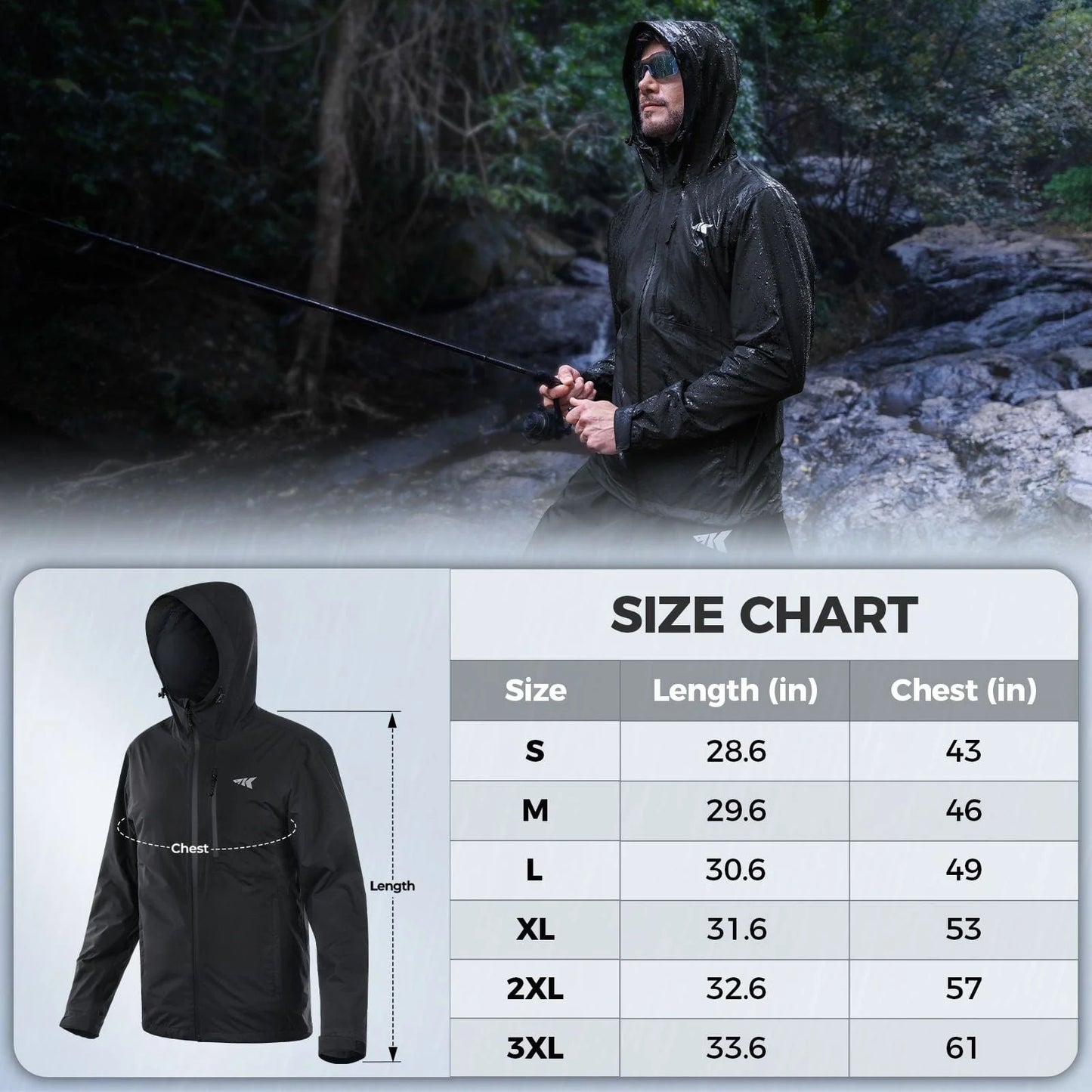 KastKing HydroArmor Lightweight Rain Jacket