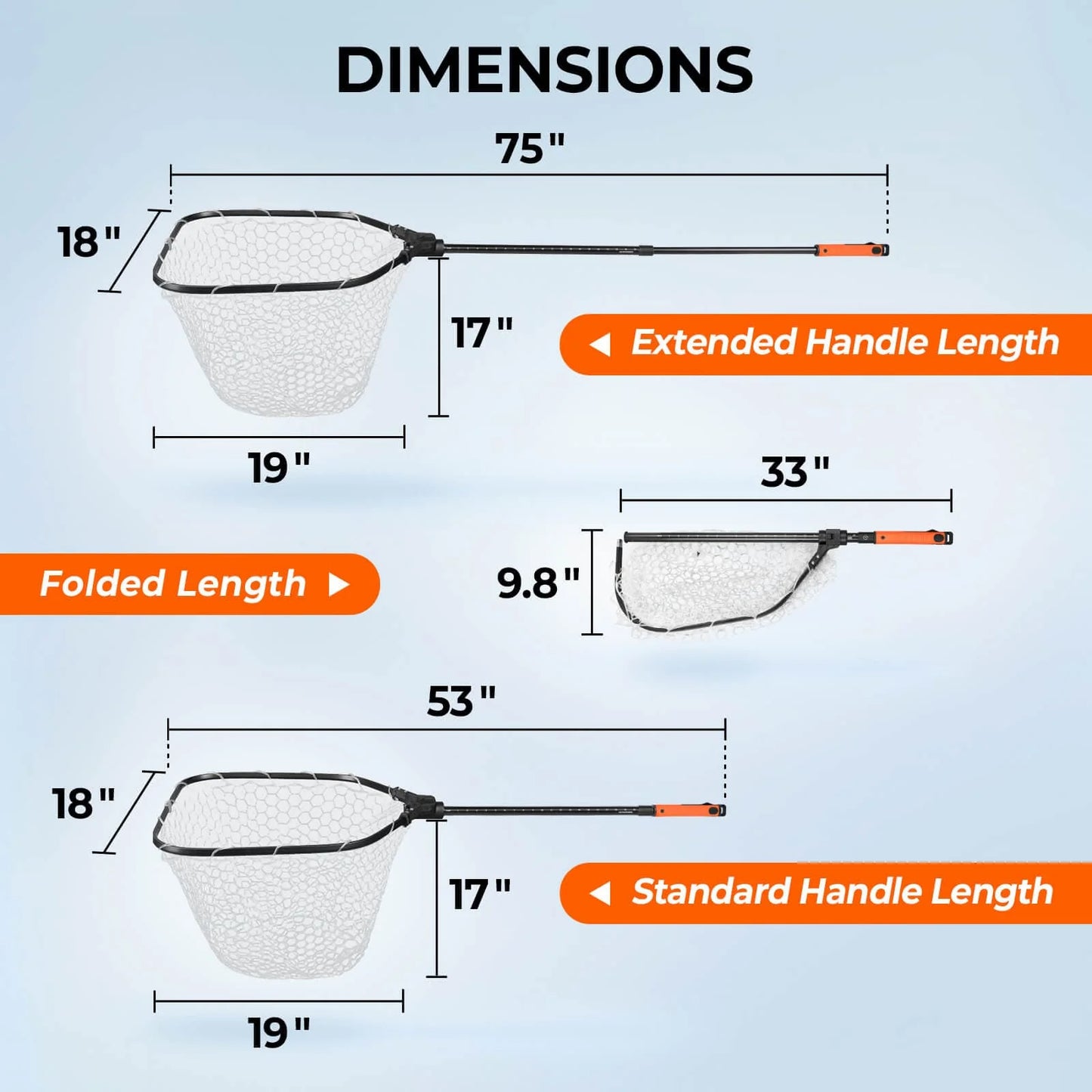 KastKing Brutus Foldable Extendable Fishing Net With Boat Hook