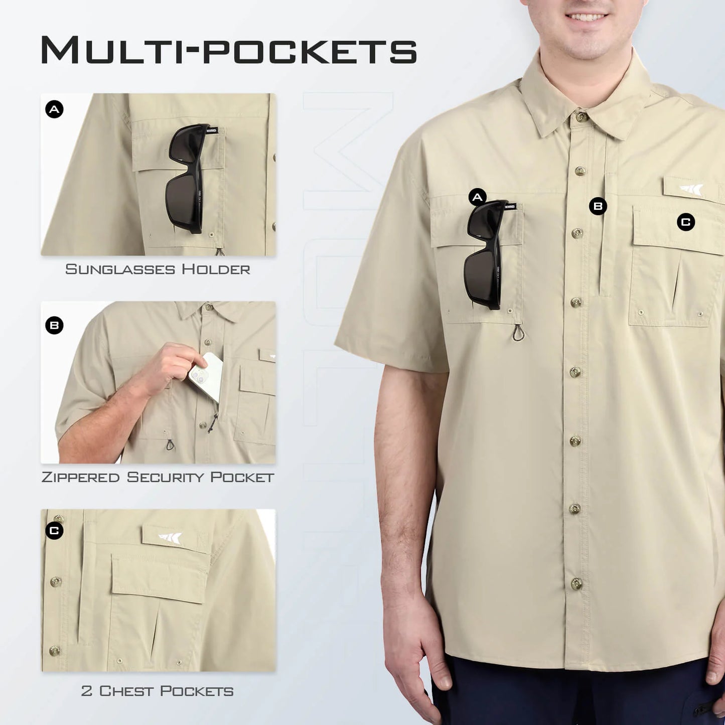 KastKing Casual Short Sleeve Button Down Shirts