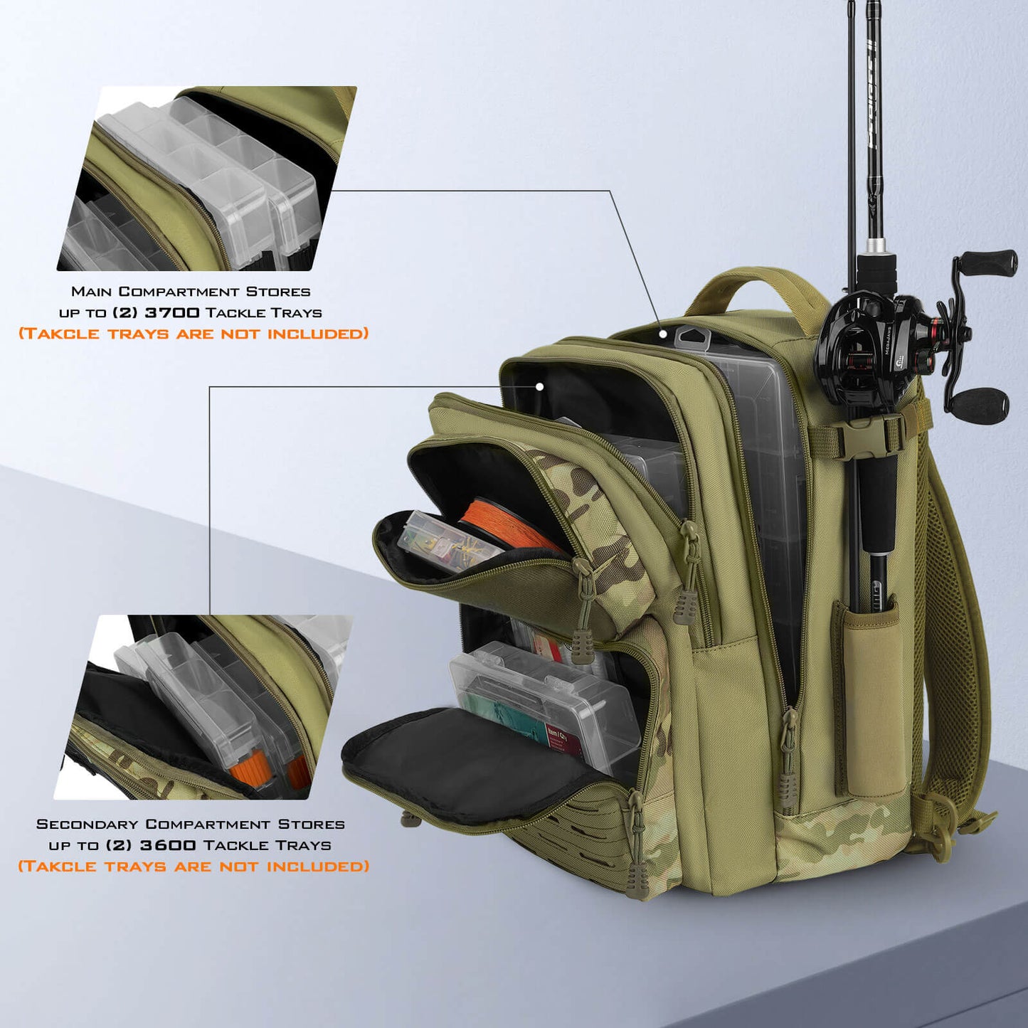 KastKing BlowBak Tactical Fishing Sling Tackle Storage Bag and Utility Tackle Boxes Combo