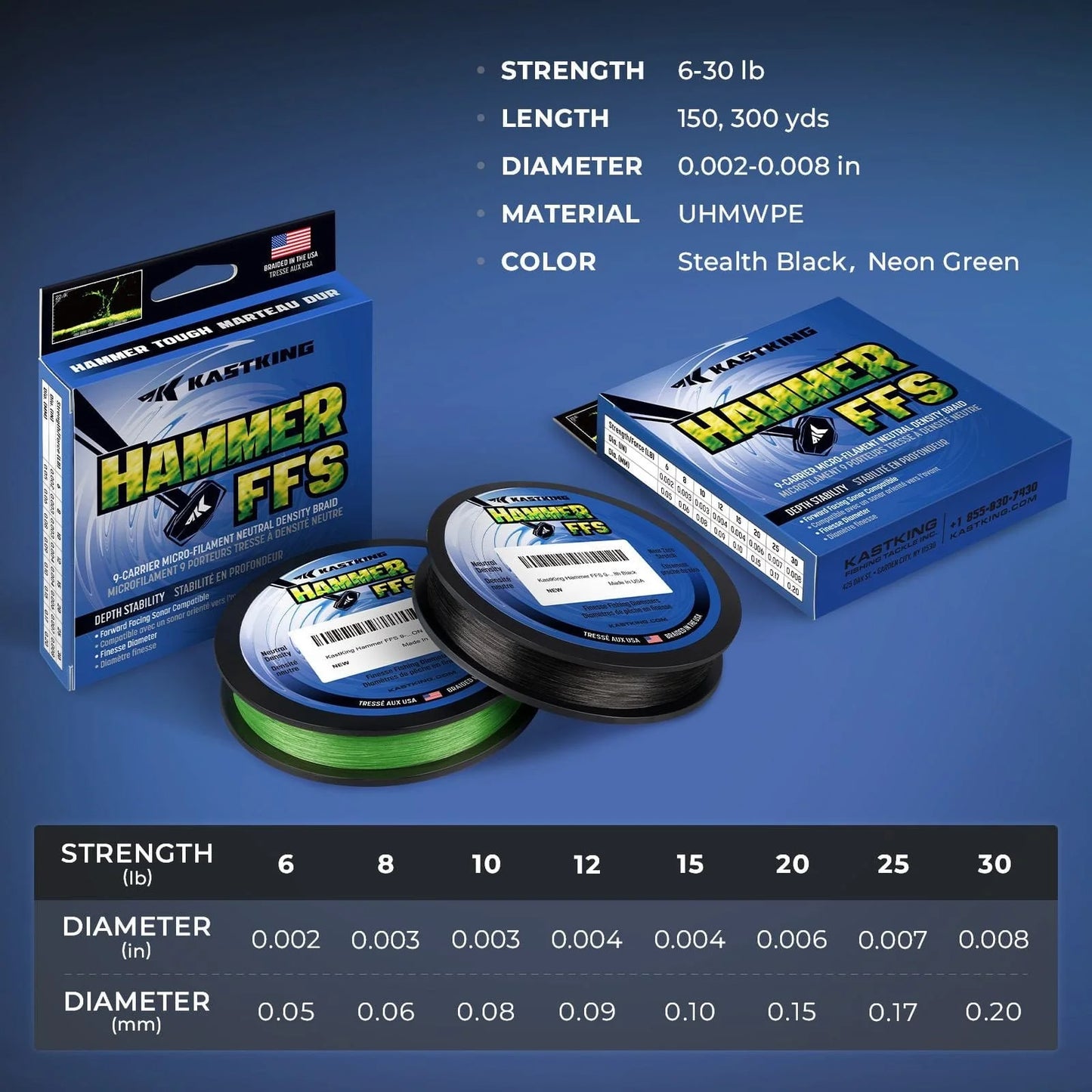 KastKing Hammer FFS Finesse Neutral Density Braided Fishing Line