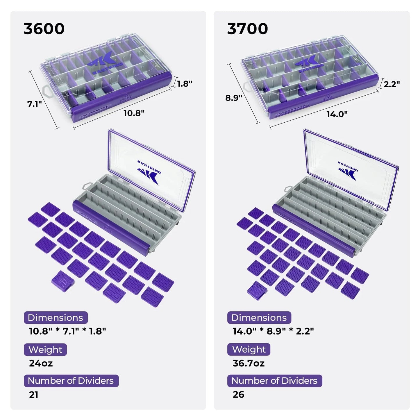 KastKing HyperSeal Waterproof Tackle Box - Purple