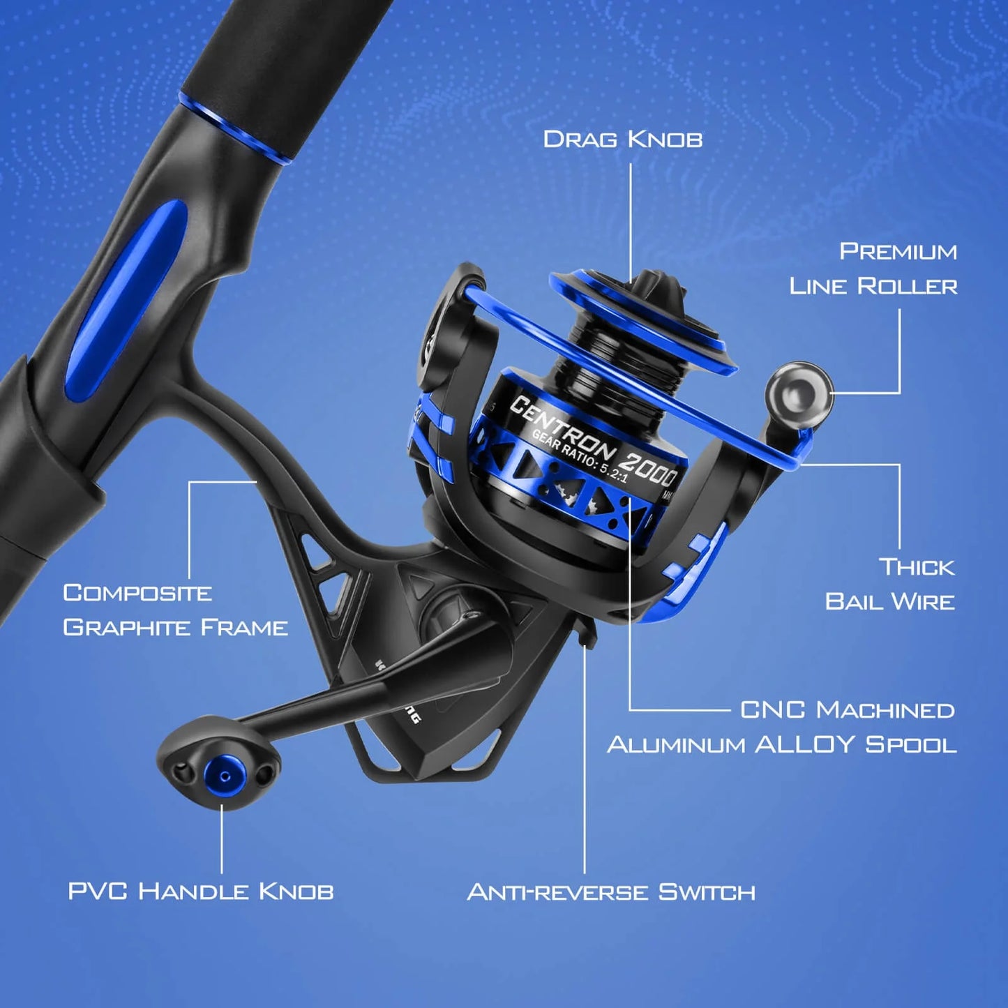 KastKing Centron Spinning Fishing Rod and Reel Combo