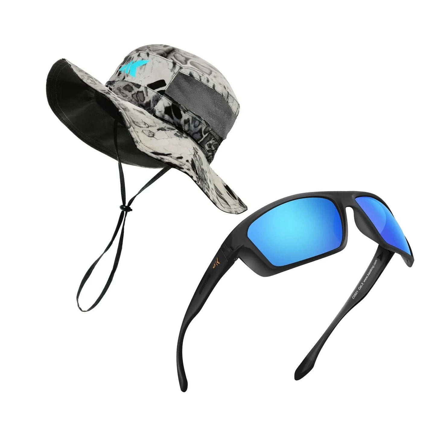 KastKing Huzzah Polarized Sport Sunglasses and Sol Armis UPF 50 Boonie Hat Combo