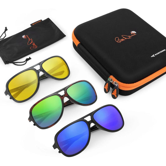 KastKing Bill Dance Mulberry Creek 3 Shades of Fishing Sunglasses Kit